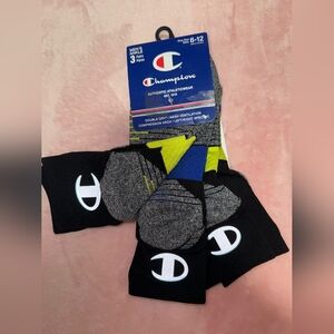 NWT Champion set 3 pair Men's Athletic Socks compression arch size 6-12